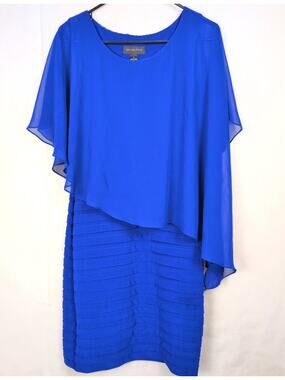 Scarlett blue asymmetric flounce bandage dress size 6 MOTB Party Cocktail Glam